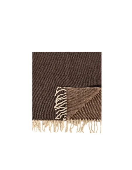 Sciarpa Wool-Touch Effetto A Righe Trasversali Con Frange Rinascimento
