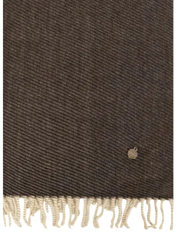 Sciarpa Wool-Touch Effetto A Righe Trasversali Con Frange Rinascimento
