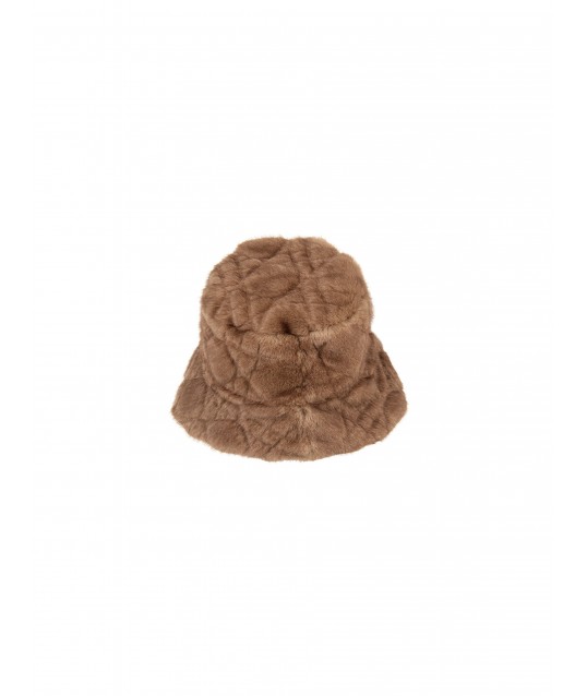 Cappello Bucket In Pelliccia Sintetica Trapuntata Rinascimento
