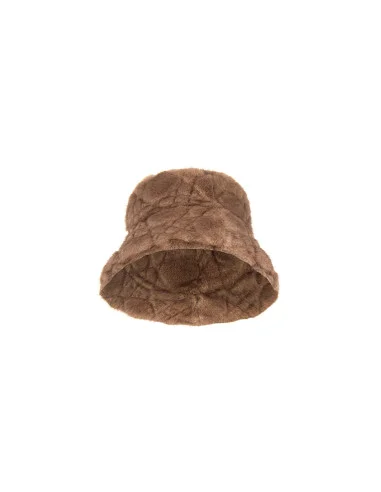 Quilted Faux Fur Bucket Hat Rinascimento