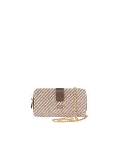 Portefeuille Travel Bag en tissu chaud à rayures diagonales avec bandoulière chaîne Rinascimento