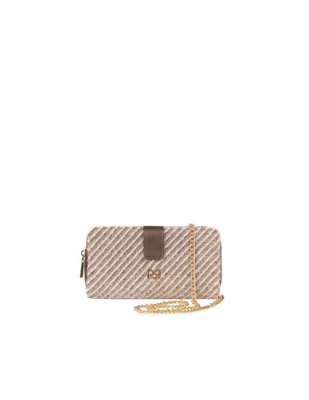 Travel Bag Wallet in Warm Fabric with Diagonal Stripes and a ‘Rinas...