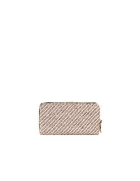 Portafogli Travel Bag in Warm Fabric with Diagonal Stripes and Chain Shoulder Strap Rinascimento