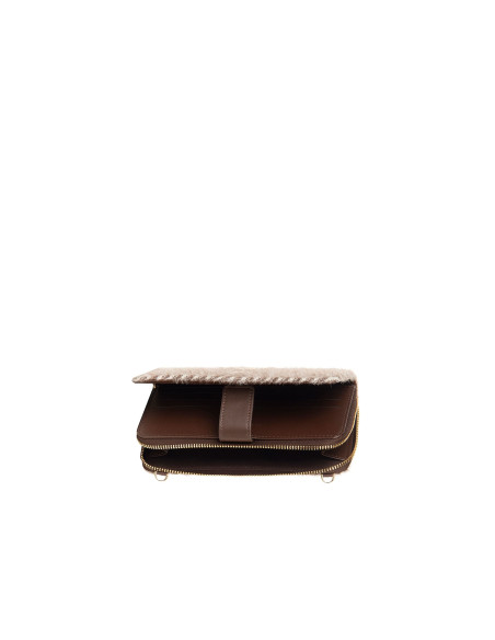 Travel Bag Wallet in Warm Fabric with Diagonal Stripes and a ‘Rinas...
