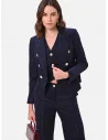 Veste blazer courte et cintrée en velours « Rinascimento »