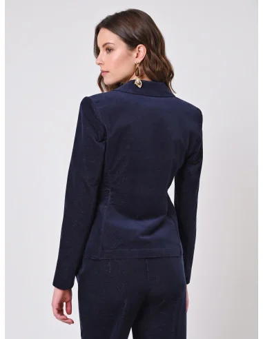 Veste blazer courte et cintrée en velours « Rinascimento »