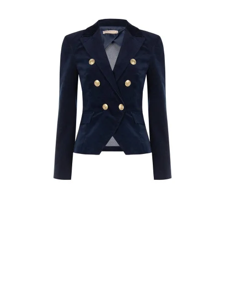 Rinascimento Short, Fitted Velour Blazer Jacket