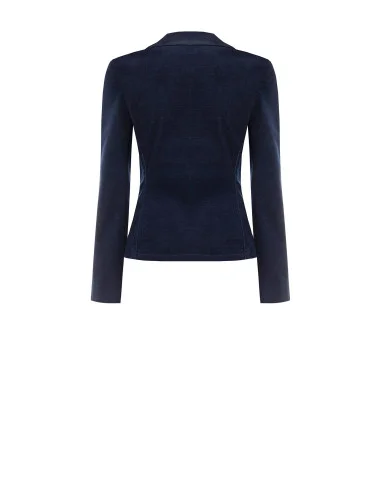 Giacca Blazer Corta E Sfiancata In Velour Rinascimento