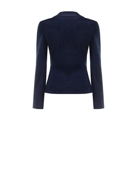 Veste blazer courte et cintrée en velours « Rinascimento »