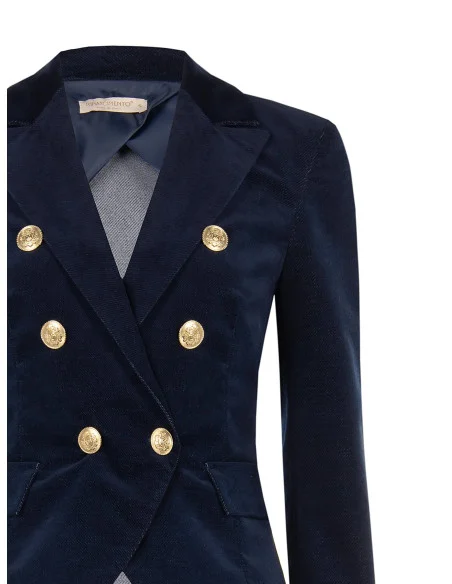 Giacca Blazer Corta E Sfiancata In Velour Rinascimento