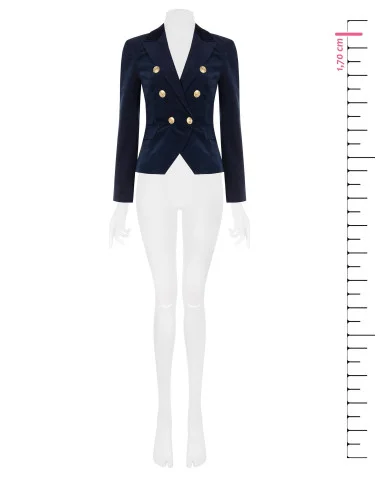Rinascimento Short, Fitted Velour Blazer Jacket