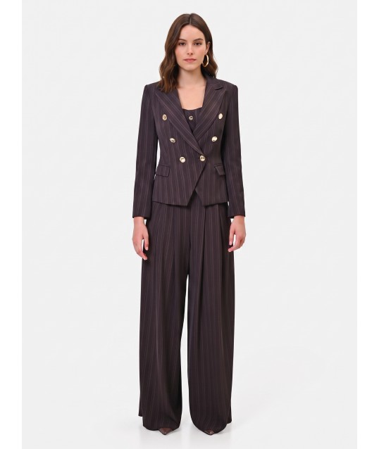 Rinascimento Short, Fitted Blazer Jacket with Multiple Stripes