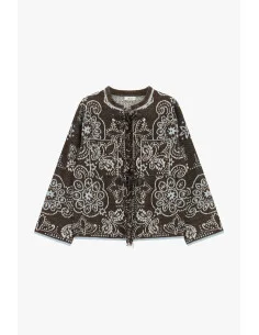 Dixie Jacquard Cardigan with Tassel Fastening and Pockets
