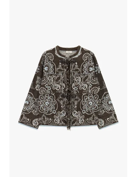 Cardigan jacquard avec fermeture à boutons et poches Dixie