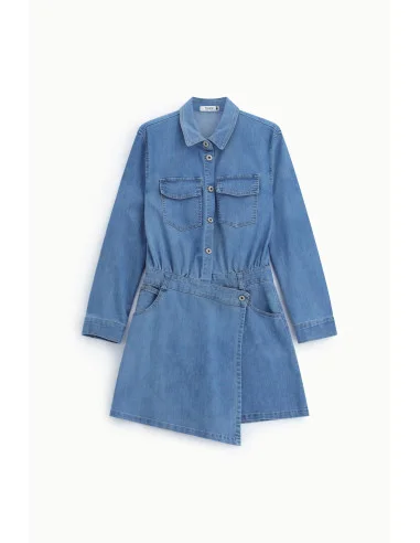 Robe courte avec poches sur le devant et boutons Please
