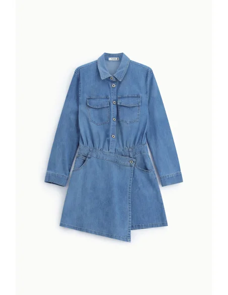 Short Dress with Front Pockets and Buttons – Please