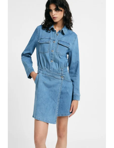 Short Dress with Front Pockets and Buttons – Please