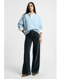 Pantalon à cinq poches et à jambes larges « Please »