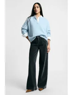Pantalon à cinq poches et à jambes larges « Please »
