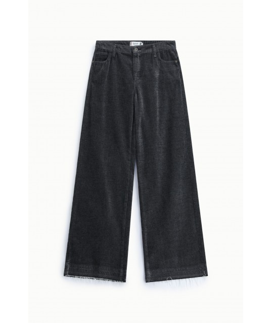 Please Five-Pocket Wide-Leg Trousers