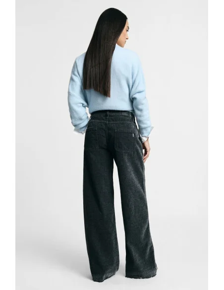 Please Five-Pocket Wide-Leg Trousers