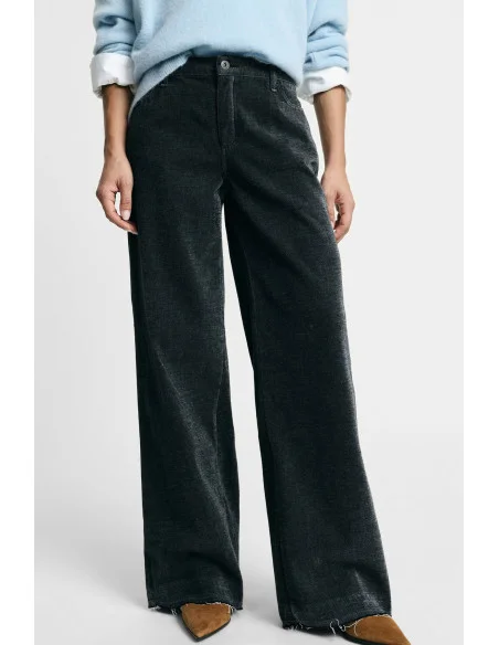 Please Five-Pocket Wide-Leg Trousers