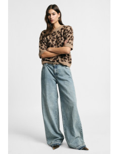Jeans larges à taille haute et jambes larges Please