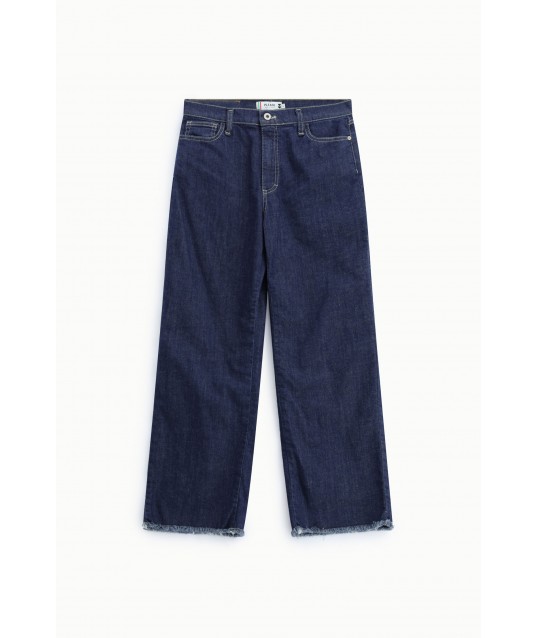 Five-Pocket Straight-Leg Jeans with Frayed Hem – Please