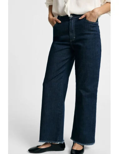Jeans Five Tasche Con Fondo Sfrangiato Dritto Please