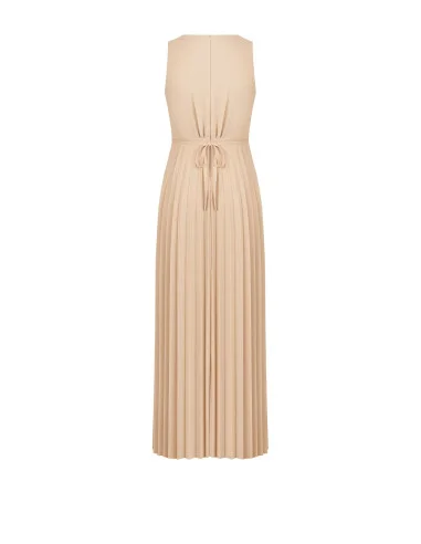 Robe longue en georgette plissée avec fine ceinture bijou Rinascimento