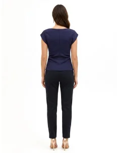 Fitted Neoprene Top with Ruched Sides Rinascimento 2