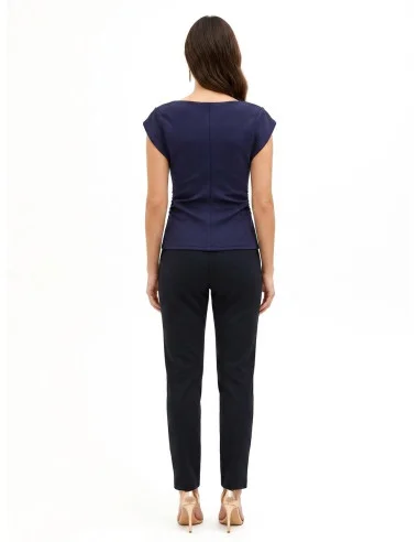 Fitted Neoprene Top with Ruched Sides Rinascimento