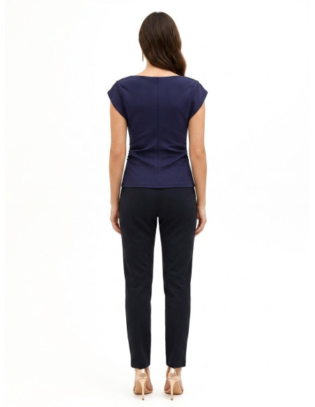 Top Sfiancato In Neoprene Arricciato Sui Fianchi Rinascimento