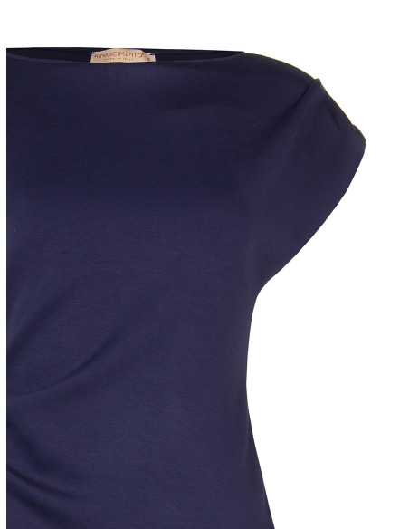 Fitted Neoprene Top with Ruched Sides Rinascimento