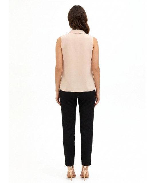 A-line Georgette Blouse with Maxi Ruffles and a Rinascimento-style Jewelled Button