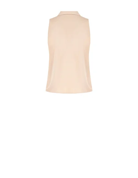 Georgette A-Line Blouse with Oversized Ruffle and Jewel Button Rinascimento