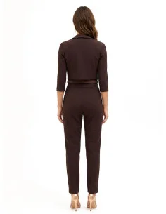 Open Cropped Blazer Jacket in Scuba Crepe Rinascimento 2