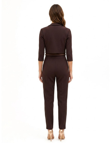 Giacca Blazer Crop Aperta In Scuba Crepe Rinascimento