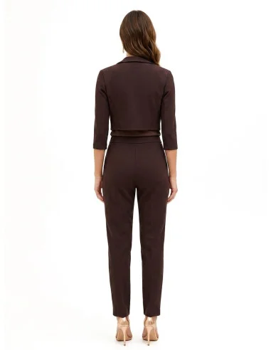 Open Cropped Blazer Jacket in Scuba Crepe Rinascimento
