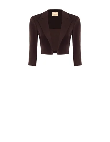 Veste blazer courte ouverte en scuba crêpe Rinascimento
