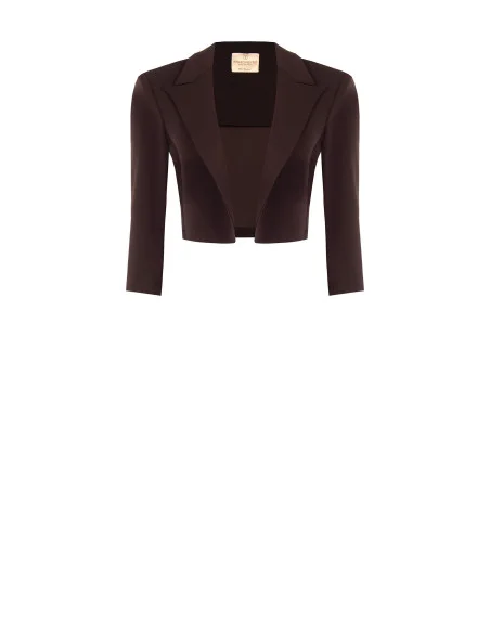 Open Cropped Blazer Jacket in Scuba Crepe Rinascimento