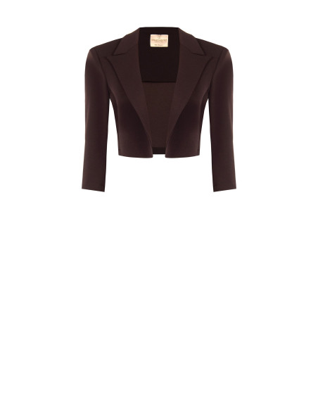 Veste blazer courte ouverte en crêpe scuba « Rinascimento » - Vesti...