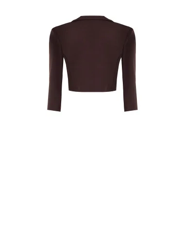 Open Cropped Blazer Jacket in Scuba Crepe Rinascimento