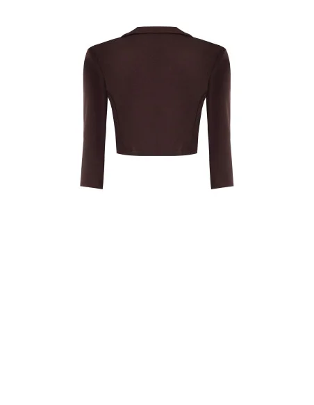 Open Cropped Blazer Jacket in Scuba Crepe Rinascimento