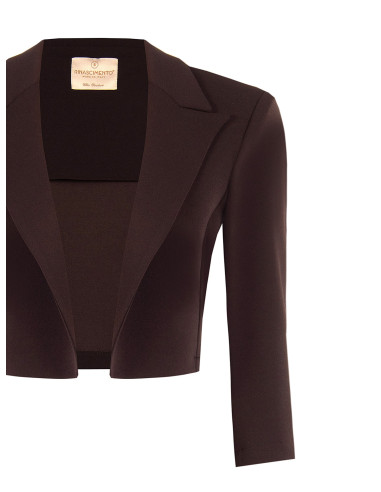 Giacca Blazer Crop Aperta In Scuba Crepe Rinascimento