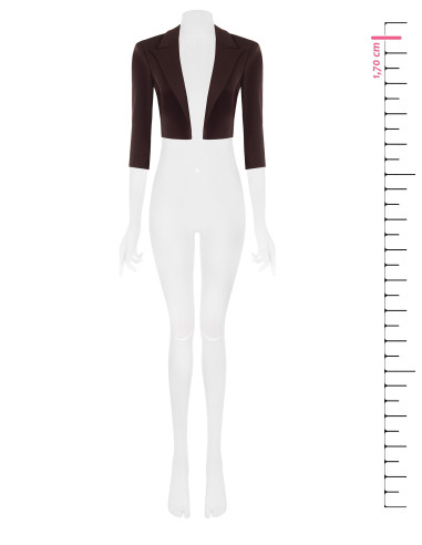 Giacca Blazer Crop Aperta In Scuba Crepe Rinascimento