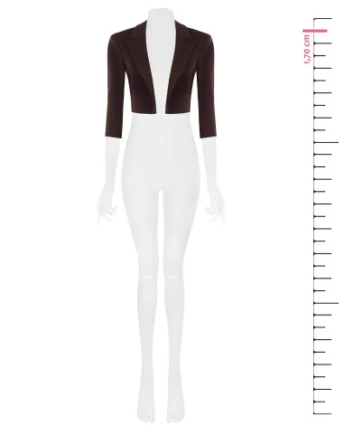 Giacca Blazer Crop Aperta In Scuba Crepe Rinascimento