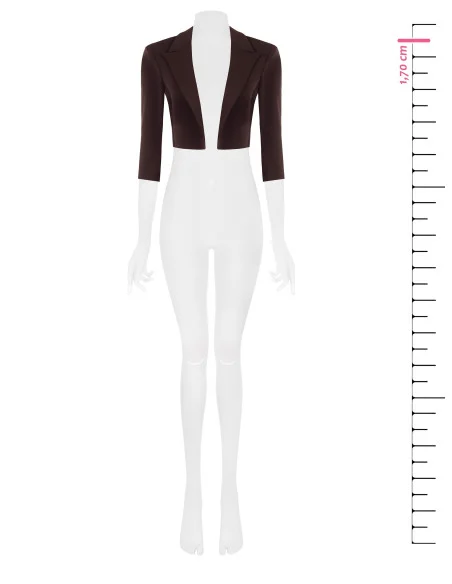 Giacca Blazer Crop Aperta In Scuba Crepe Rinascimento