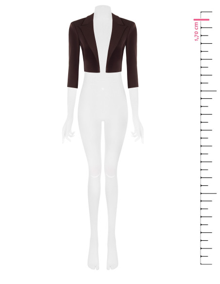 Rinascimento Open-Front Cropped Blazer Jacket in Scuba Crepe - Vest...