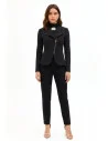 Giacca Blazer Sfiancata In Scuba Crepe Con Zip Asimmetrica Rinascimento